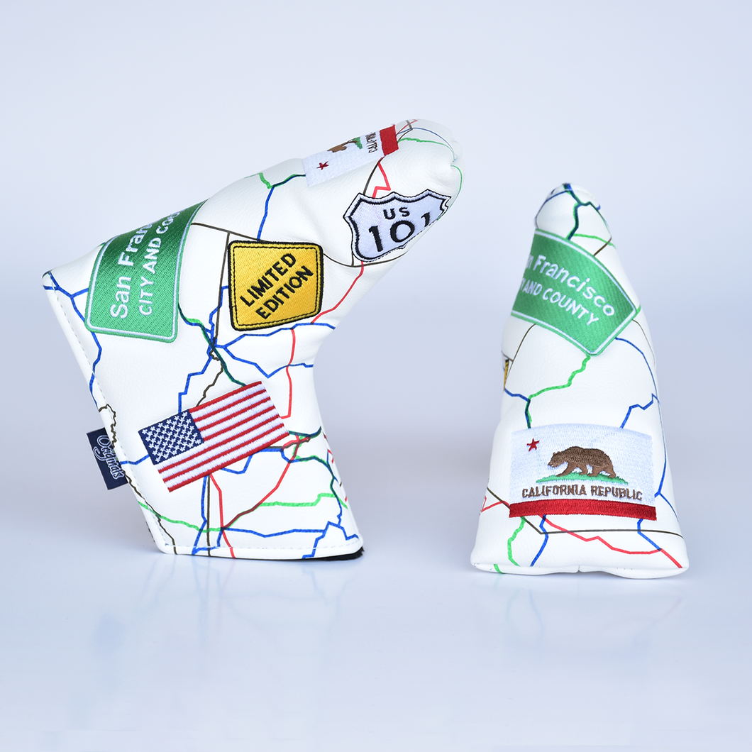 PRG Originals Route 66 White Design Golf Blade Style Putter Headcover.