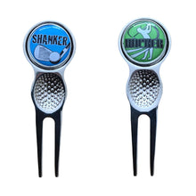 Load image into Gallery viewer, Hacker or Shanker Design Golf Divot Tool With Detachable Golf Ball Marker
