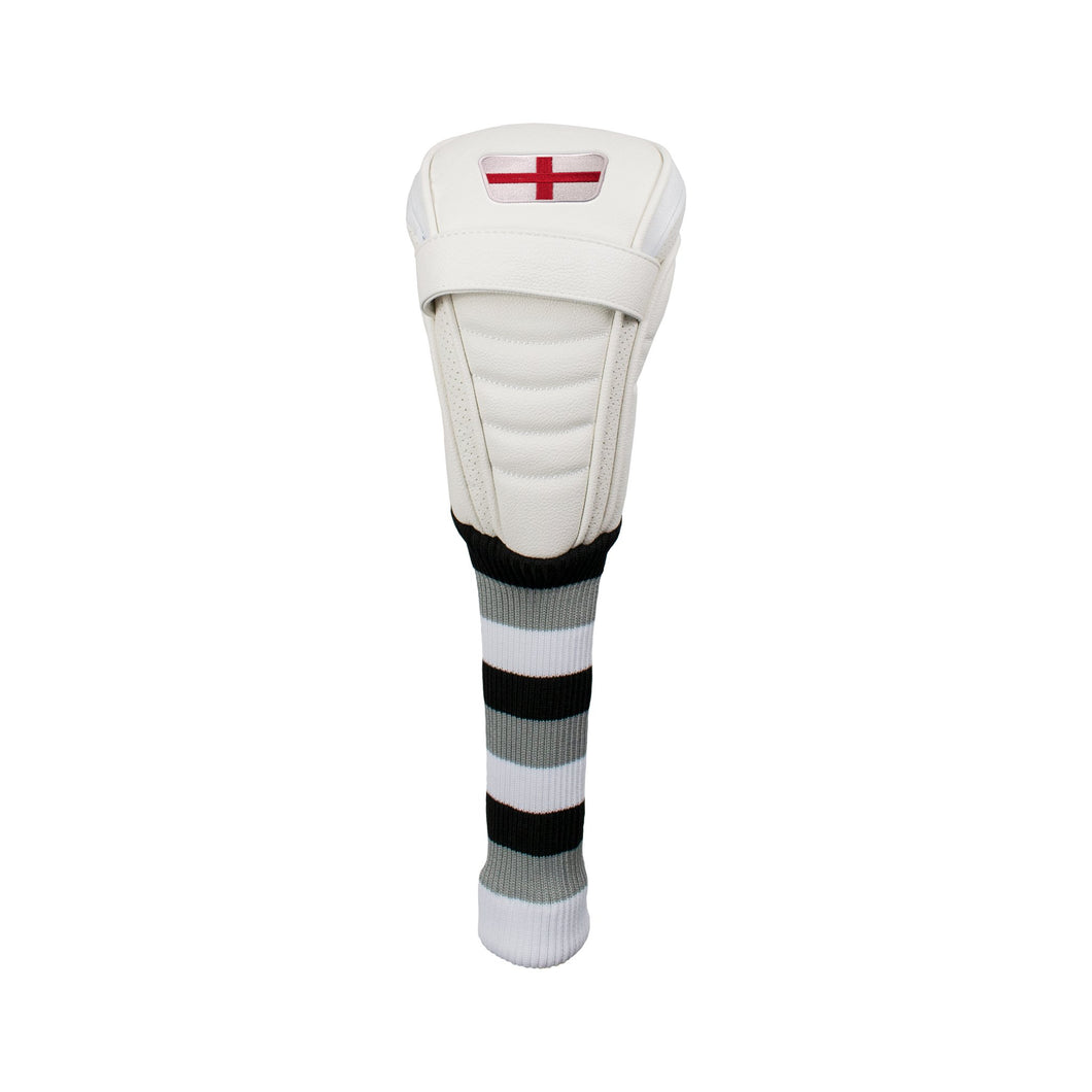 Asbri England Crested Golf Driver, Fairway or Hybrid Headcover. White.