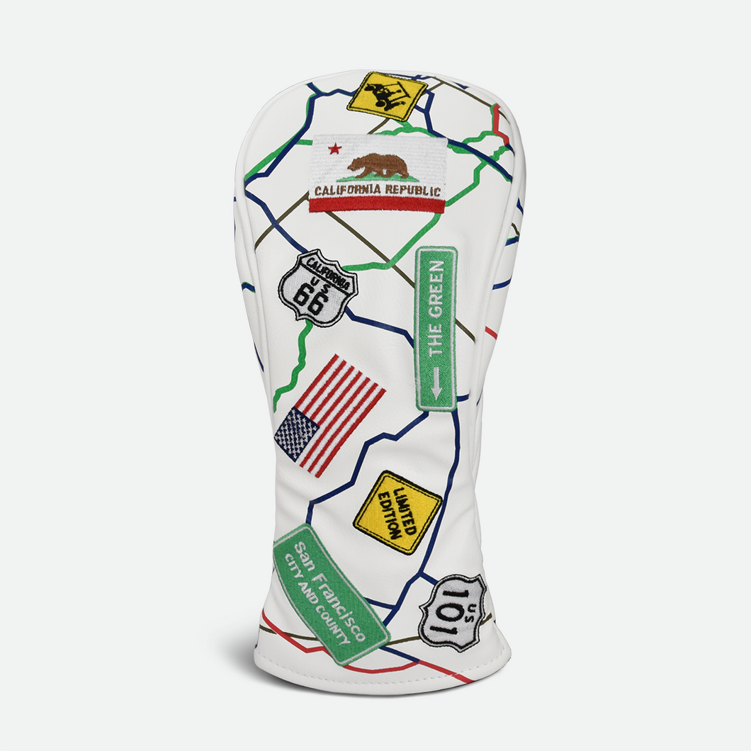 PRG Originals Route 66 White Design Golf Fairway Wood Headcover.