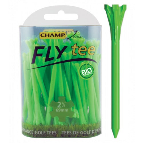 Champ Zarma Fly Golf Tees. 69mm. Neon Blue, Green, Orange, Red, Yellow and Pink.