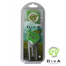 Load image into Gallery viewer, Twisted Frog Diva Aero ST Auto-Open Golf Divot Repair Tool and Ball Marker.
