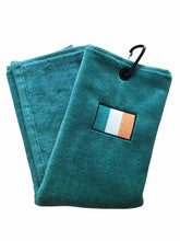 Load image into Gallery viewer, England, Wales, Ireland or Scotland Crested Tri Fold Golf Towel.
