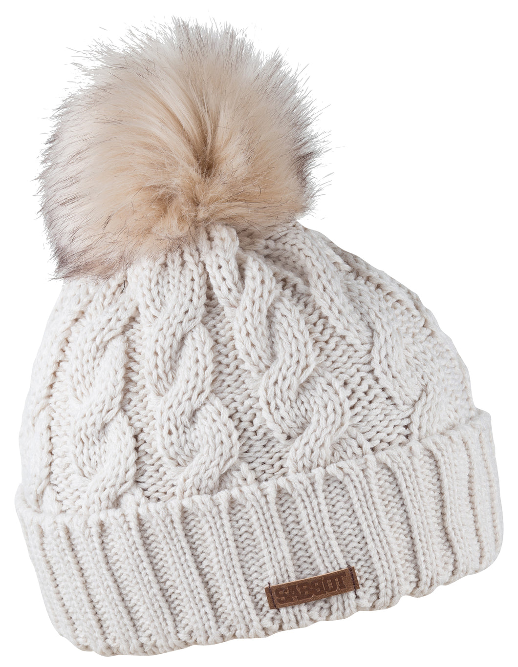 Sabbot Ladies Winter Fleece Lined Beanie Hat. Linda. Classic Cream.