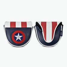 Load image into Gallery viewer, PRG Originals Captain America USA Design Golf Headcovers. Set of 3. Driver, Fairway and Rescue or Putter Cover.
