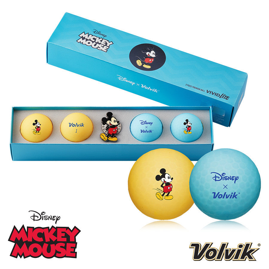 Volvik Vivid Lite Disney Packs. Mickey Mouse Golf Balls and Hat Clip