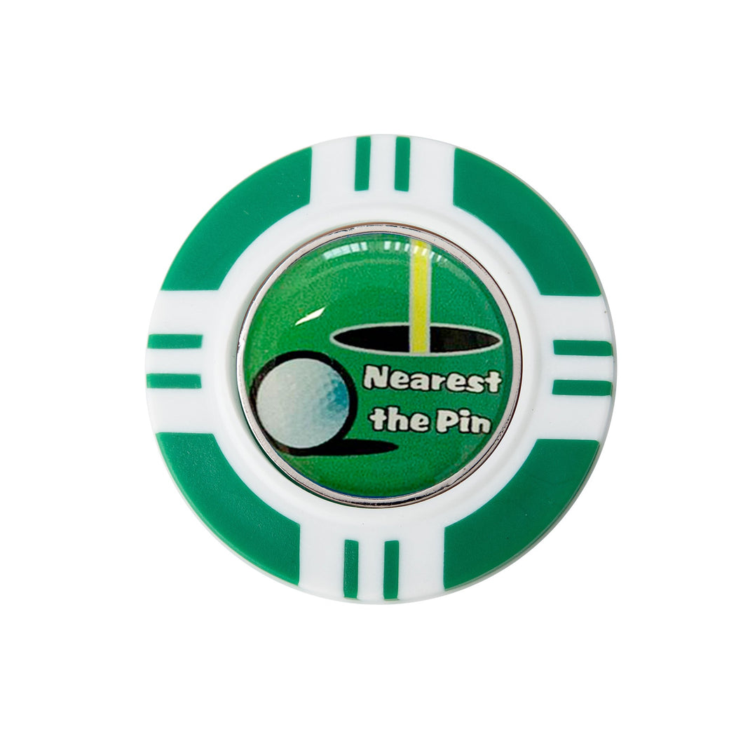 Vegas Poker Chip Golf Ball Marker. Nearest the Pin.