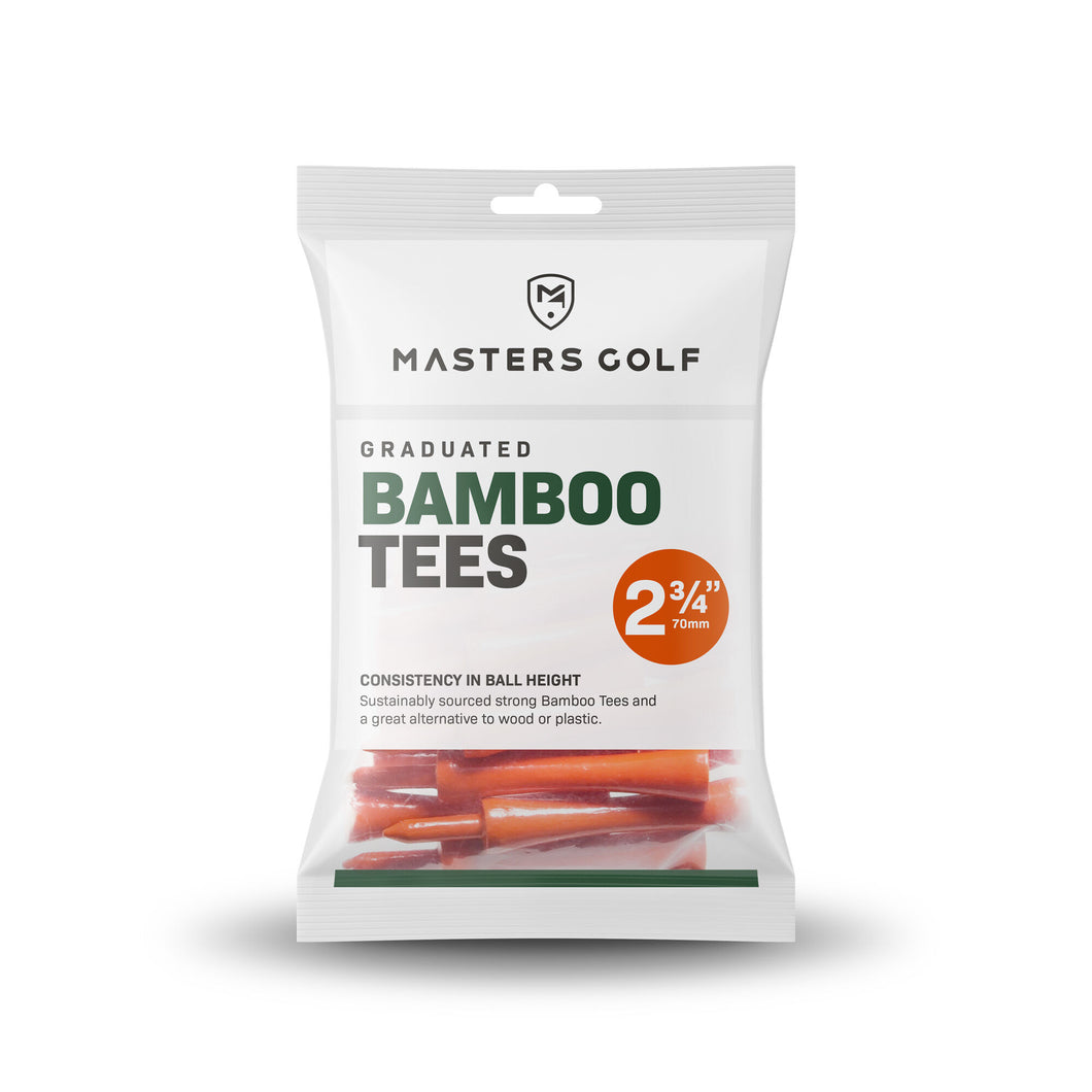 Masters Golf Bamboo Castle or Graduated Tees. Orange. Pack of 20. 2 3/4 Inch.