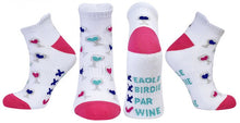 Load image into Gallery viewer, Surprizeshop Ladies Golf Socks. Single Pair, Putt Pop Prosecco, Off to the 19th or Wine Slogan.
