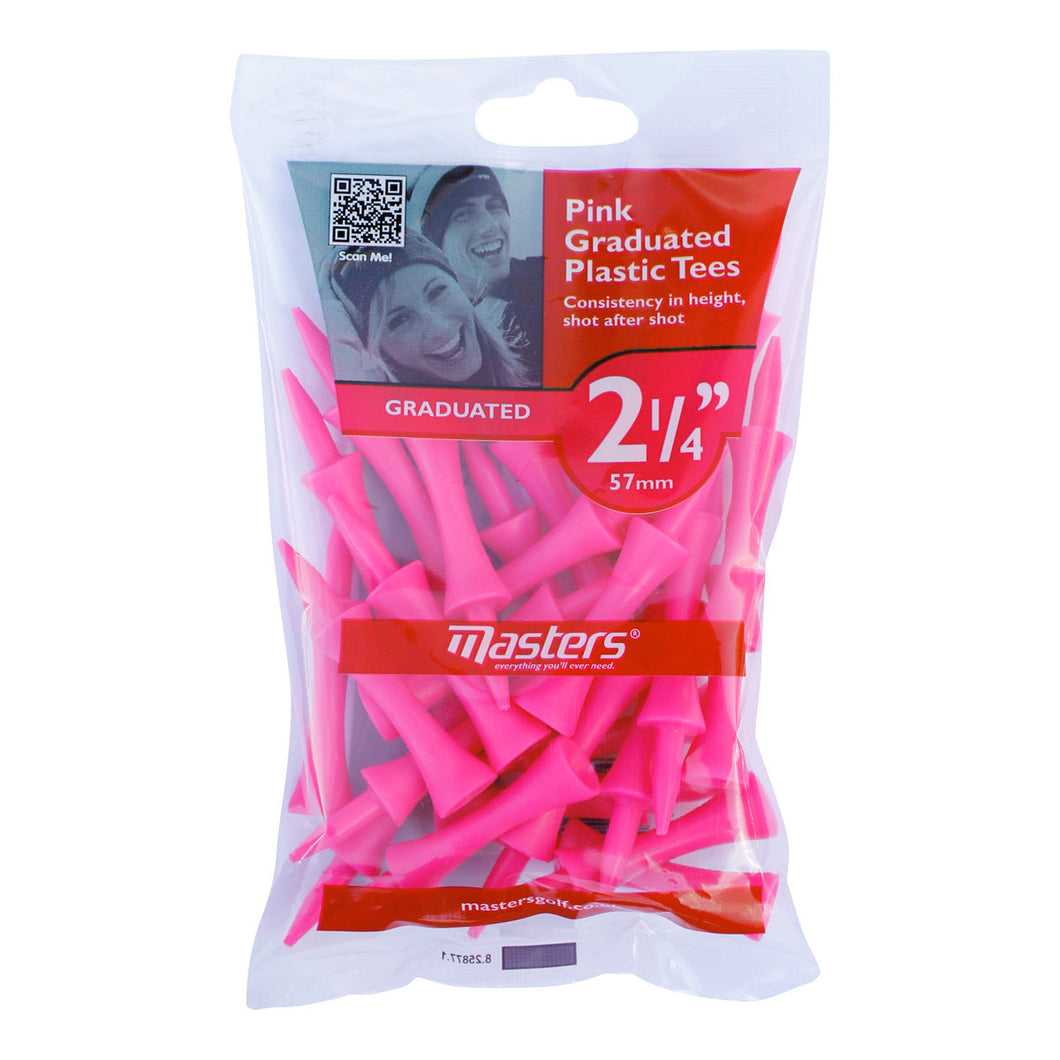 Masters Golf Castle or Graduated Tees. Pink. Pack of 25.