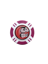 Load image into Gallery viewer, Vegas Poker Chip Golf Ball Marker. Pink Laugh, Wink, Smile, Crazy or Angry.

