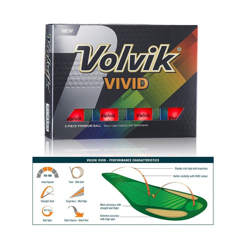 Volvik Vivid Golf Balls. Pink