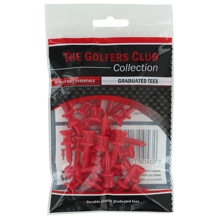 The Golfers Club Golf Castle or Graduated Tees. Red. Pack of 30