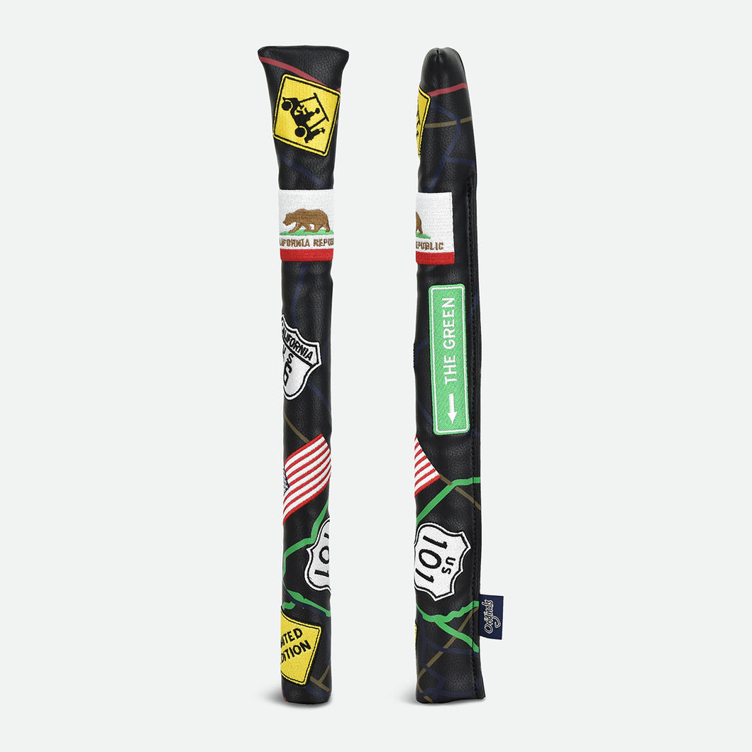 PRG Originals Route 66 Black Design Golf Alignment Sticks Cover.