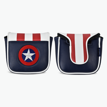 Load image into Gallery viewer, PRG Originals Captain America USA Design Golf Headcovers. Set of 3. Driver, Fairway and Rescue or Putter Cover.
