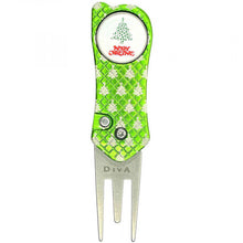 Load image into Gallery viewer, Diva Pro Galaxy Golf Divot Repair Tool and Ball Marker. Christmas Tree or Santa
