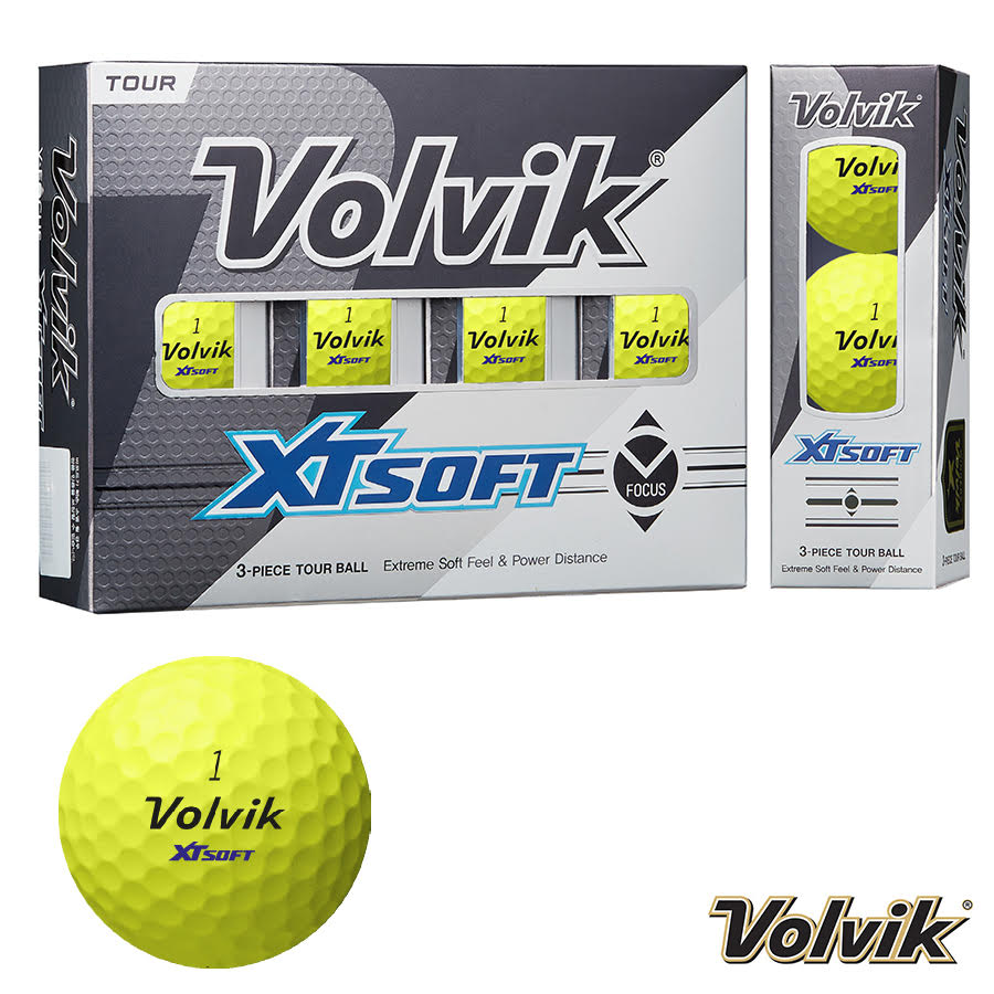 Volvik XT Soft Golf Balls. Yellow. 1 Dozen.