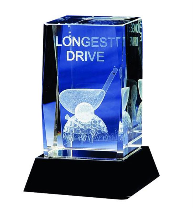 Longridge Nearest The Pin or Longest Drive Crystal Golf Trophy.