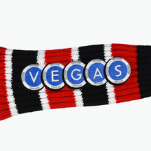 Load image into Gallery viewer, PRG Originals Las Vegas Black Pom Pom Design Golf Headcovers. Set of 3. Driver, Fairway and Rescue.
