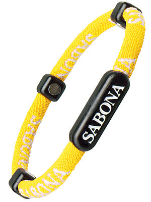 Sabona of London Sports Athletic Bracelet. Yellow. Small / Medium, Large / XL.