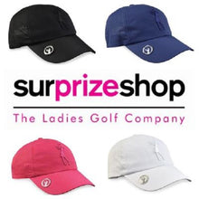 Load image into Gallery viewer, Surprizeshop Ladies Soft Fabric Golf Cap. Pink, White, Blue or Black.
