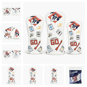 PRG Originals Get out of Jail Free Design Golf Headcovers. Set of 3. Driver, Fairway and Rescue or Putter Cover.